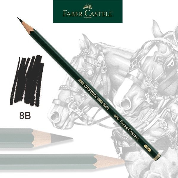 LÁPIS PRETO 8B 9000 - FABER CASTELL - 90008B Lojas Encopel