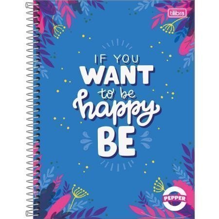 CADERNO ESPIRAL UNIVERSITÁRIO PEPPER FEMININO 80 FOLHAS - TILIBRA - 179914 Lojas Encopel