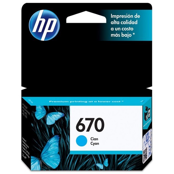 CARTUCHO DE TINTA 670 CIANO 3,5ML - HP - CZ114AB Lojas Encopel