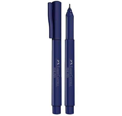 CANETA HIDROGRÁFICA FINEPEN 0.4MM AZUL ESCURO - FABER CASTELL Lojas Encopel