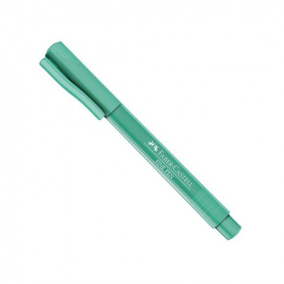 CANETA HIDROGRÁFICA FINEPEN 0.4MM VERDE AGUA - FABER CASTELL Lojas Encopel