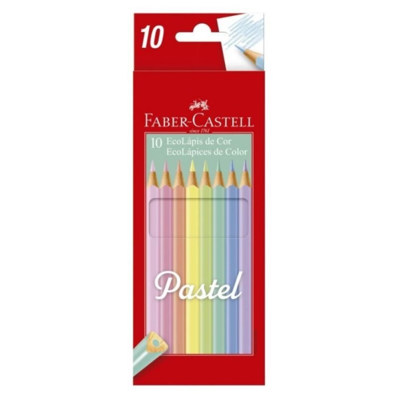 LÁPIS DE COR 10 CORES PASTEL - FABER CASTELL - 120510P Lojas Encopel