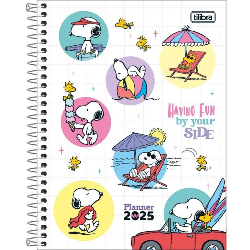 PLANNER ESPIRAL SNOOPY 2025 - TILIBRA Lojas Encopel