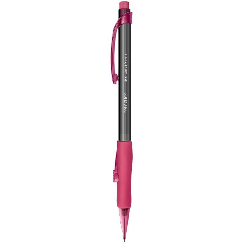 LAPISEIRA 0.5MM POLY CLICK VERMELHO - FABER CASTELL Lojas Encopel