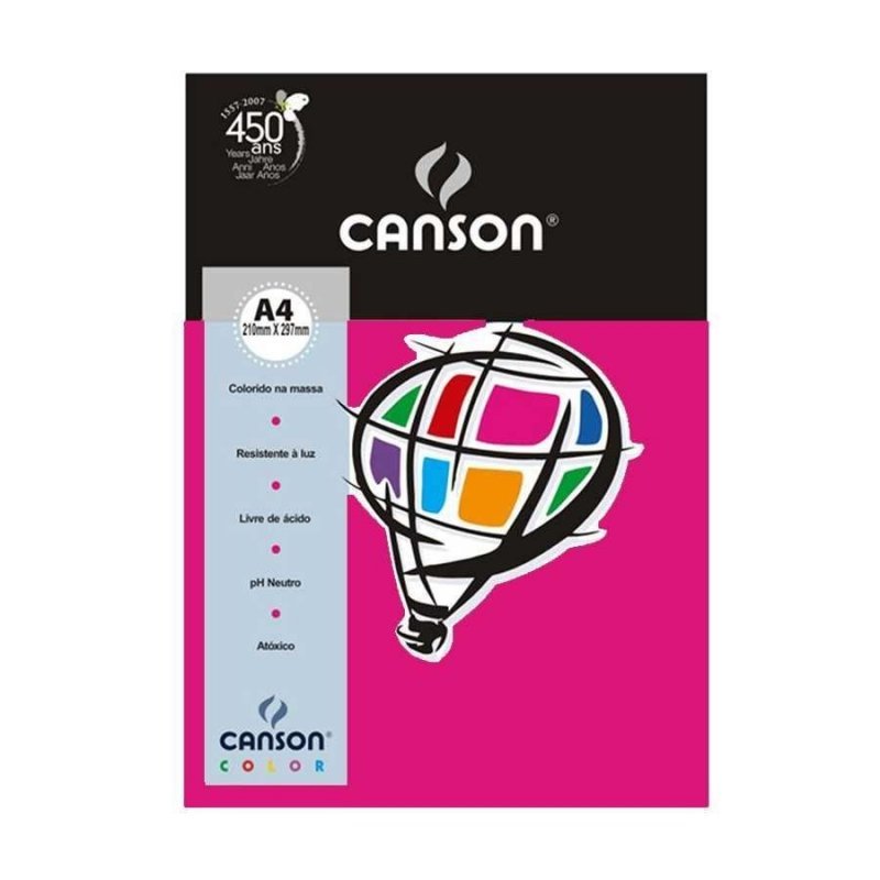 PAPEL 180 G/M² COLOR PLUS ROSA ESCURO A4 COM 10 FOLHAS  - CANSON - 66661196 Lojas Encopel