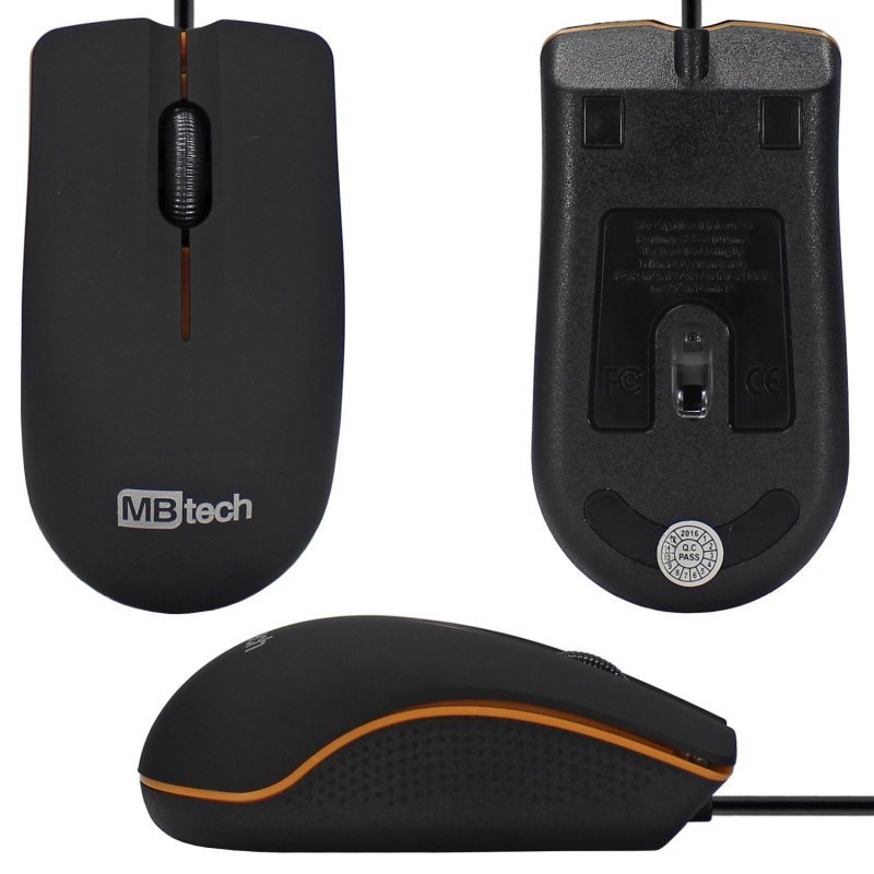 MOUSE ÓPTICO COM FIO JOB01 PRETO - MBTECH - MB54142 Lojas Encopel