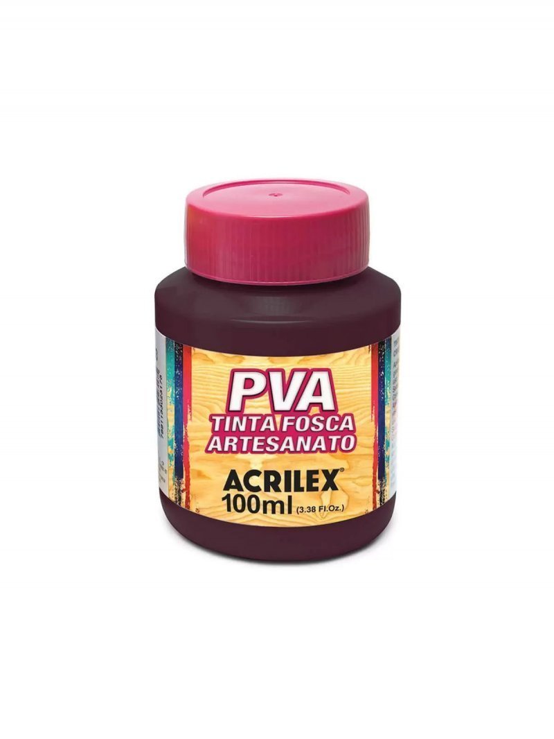 TINTA PVA FOSCA PARA ARTESANATO 100ML BORDEAX - ACRILEX - 595 Lojas Encopel