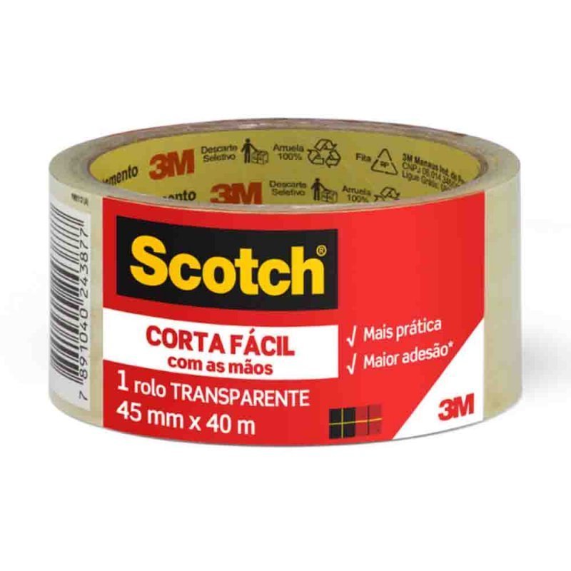 FITA ADESIVA TRANSPARENTE SCOTCH 45MM X 40M - 3M - HB004544126 Lojas Encopel