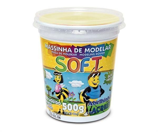 MASSA DE MODELAR SOFT 500G AMARELO LIMÃO - ACRILEX - 073500102 Lojas Encopel