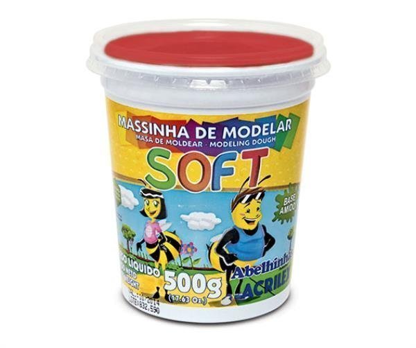 MASSA DE MODELAR SOFT 500G VERMELHO - ACRILEX - 073500103 Lojas Encopel