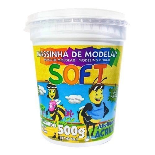 MASSA DE MODELAR SOFT 500G BRANCO NEVE - ACRILEX - 073500418 Lojas Encopel