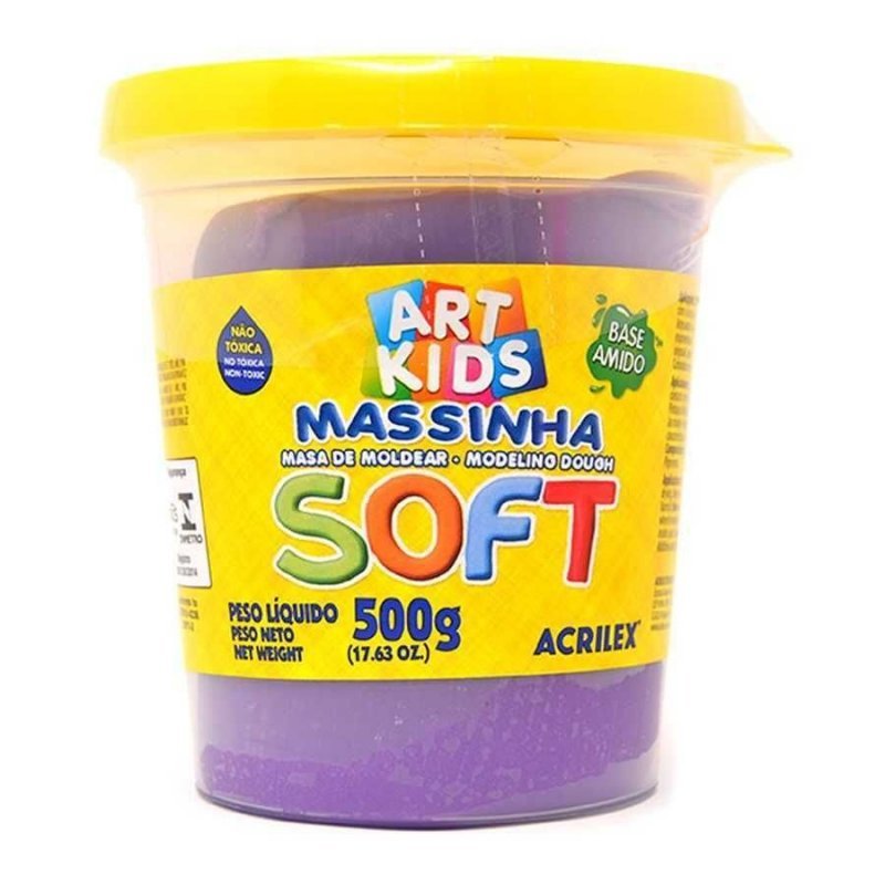 MASSA DE MODELAR SOFT 500G VIOLETA - ACRILEX - 073500516 Lojas Encopel