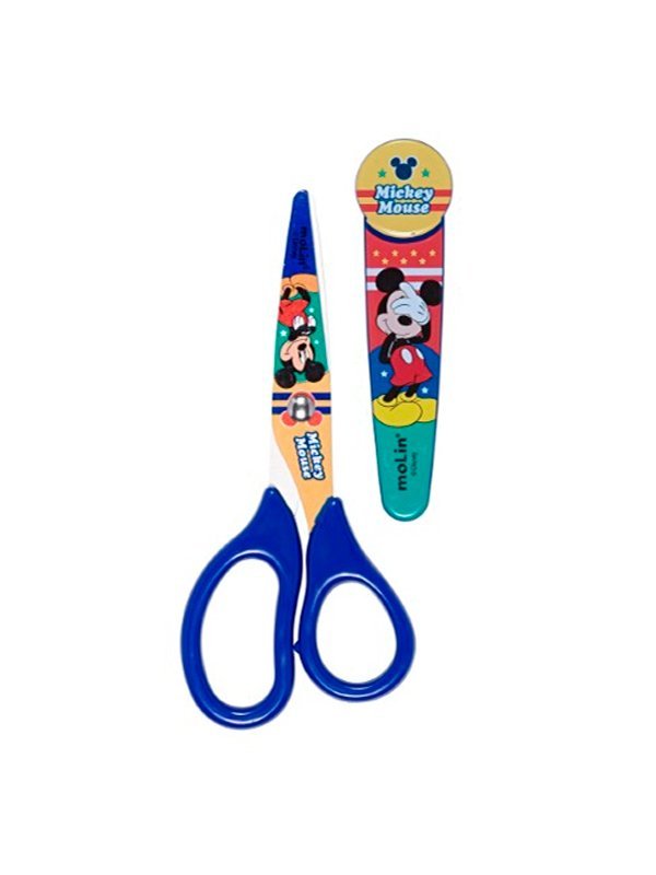 TESOURA ESCOLAR 13CM COM PROTETOR MICKEY - MOLIN - 22673 Lojas Encopel