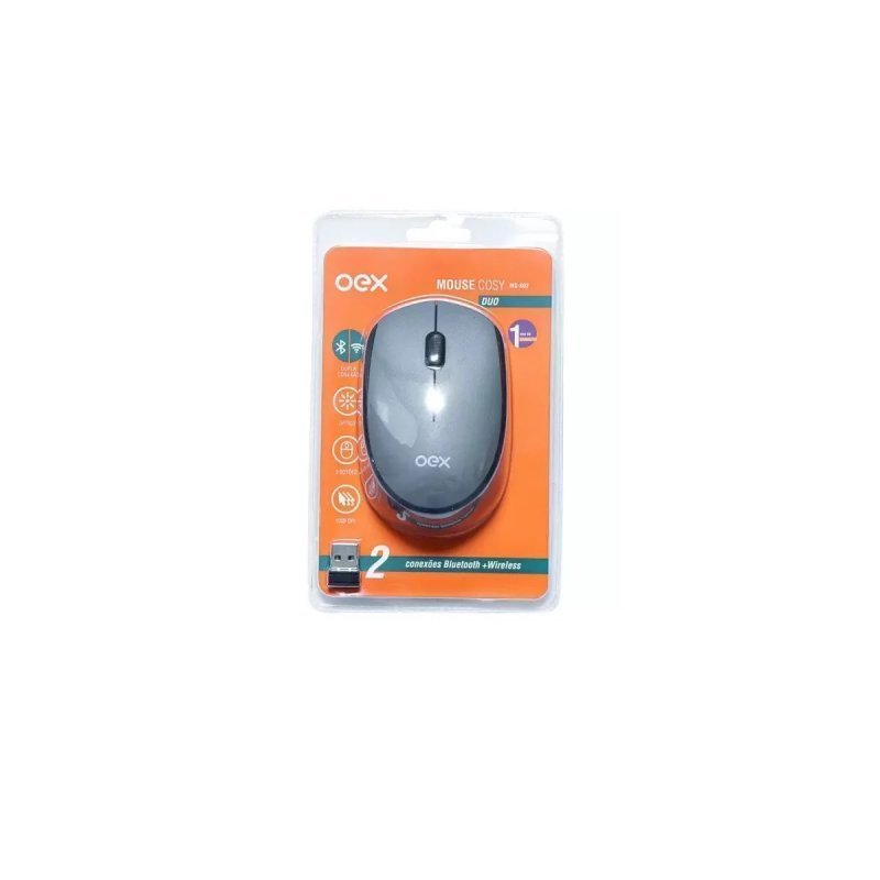 MOUSE C/FIO USB COZY DUO CINZA E PRETO - OEX - MS602 Lojas Encopel