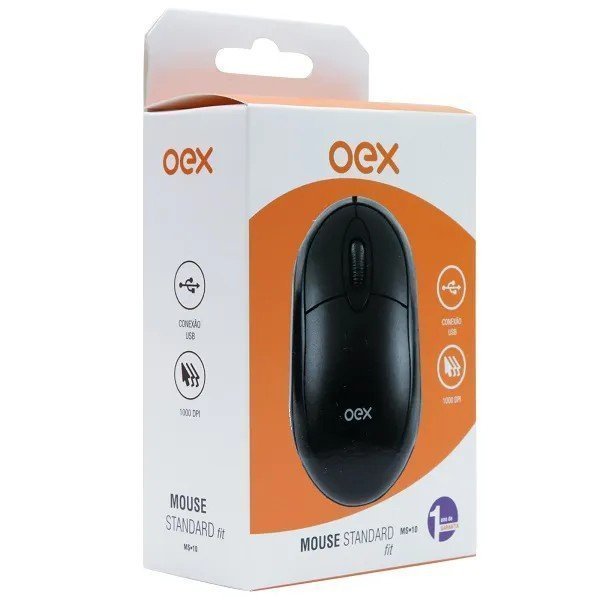 MOUSE C/FIO OPTICO BASICO - OEX - MS10 Lojas Encopel