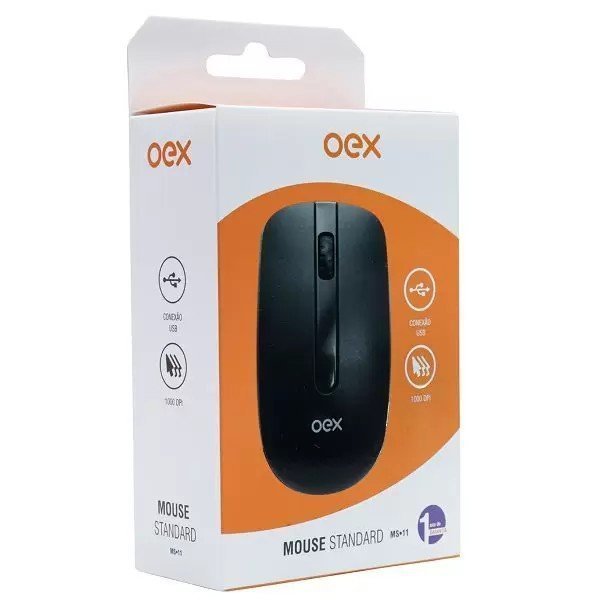 MOUSE C/FIO BASIC STANDARD - OEX - MS11 Lojas Encopel