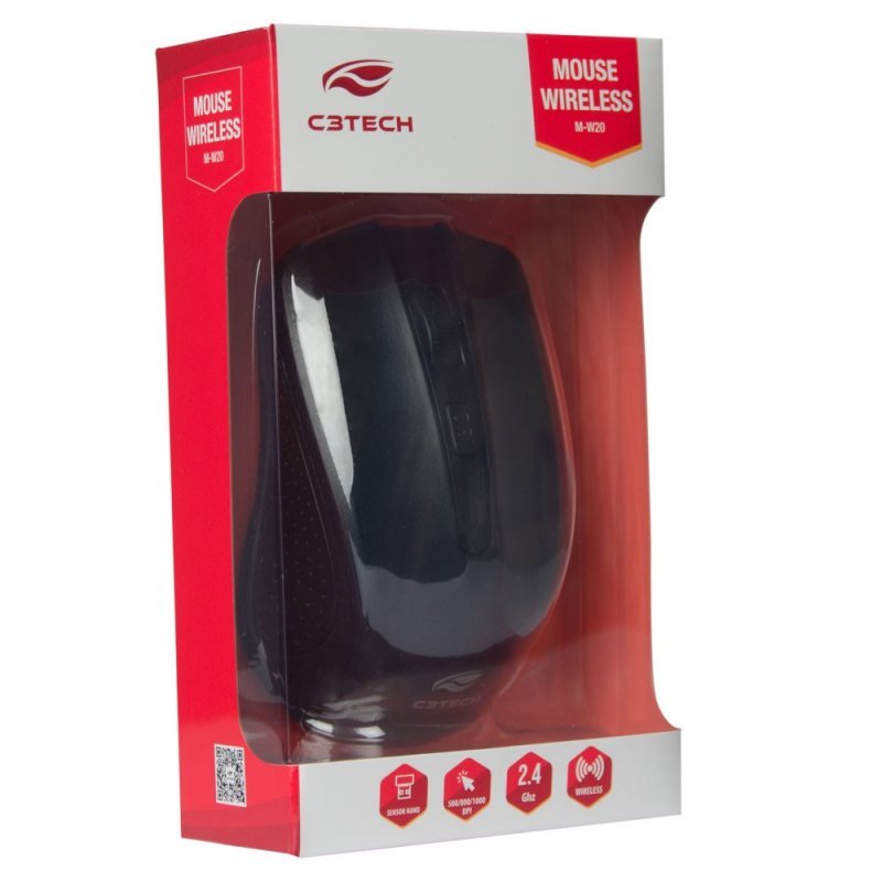 MOUSE S/ FIO RC NANO PRETO - C3TECH - M-W20BK Lojas Encopel