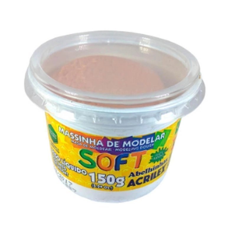 MASSA DE MODELAR SOFT 150G AMARELO PELE - ACRILEX - 073150538     Lojas Encopel