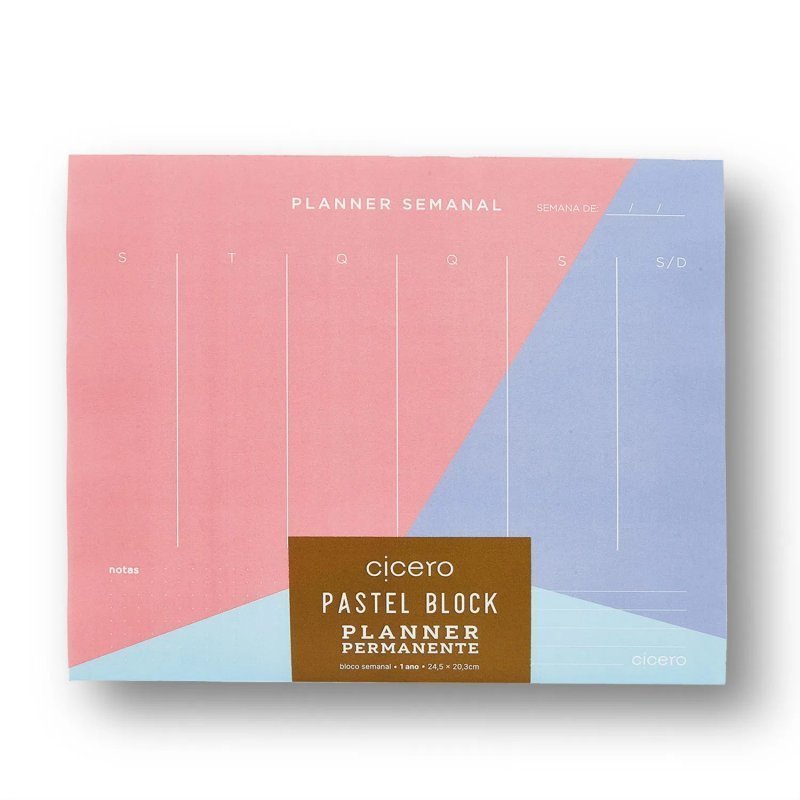 PLANNER PERMANENTE PASTEL BLOCK SEMANAL SPORT - CICERO Lojas Encopel