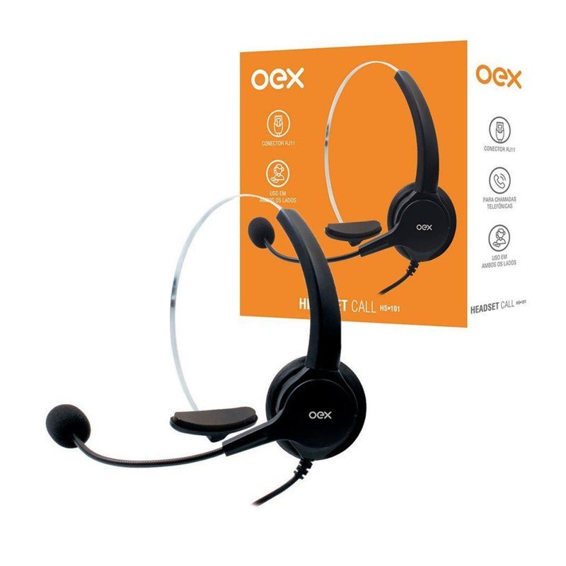 HEADSET CALL CENTER RJ11 HS101 - OEX Lojas Encopel