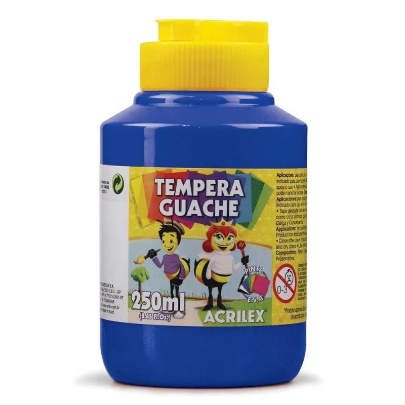 TINTA GUACHE 250ML AZUL TURQUESA - ACRILEX - 501 Lojas Encopel