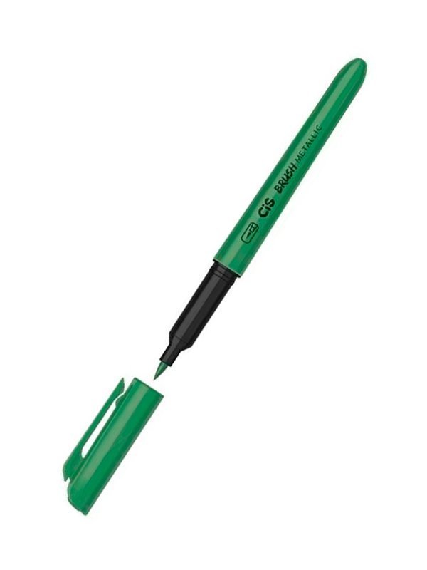 CANETA PONTA PINCEL AQUARELÁVEL METALLIC BRUSH VERDE - CIS Lojas Encopel