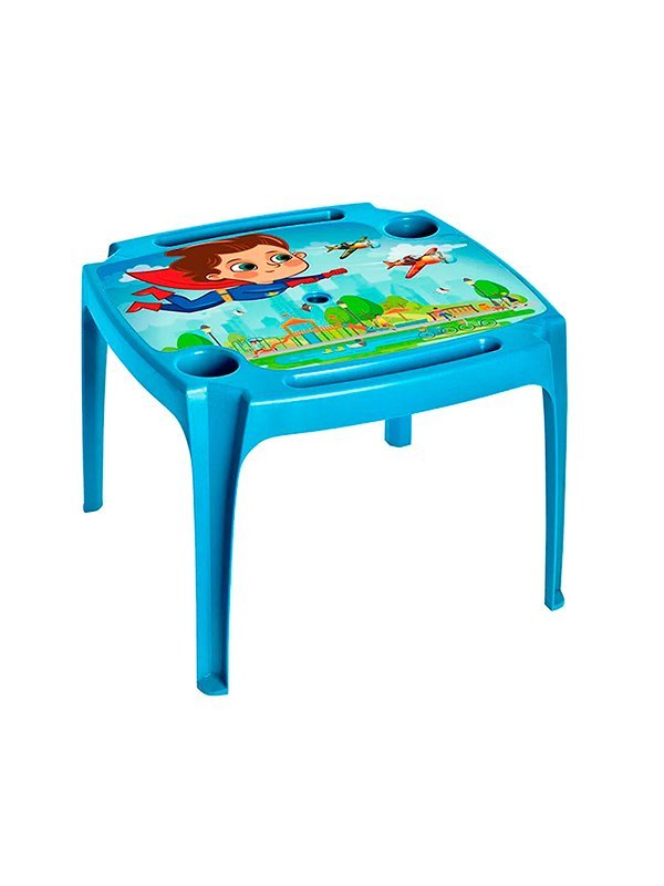 MESA INFANTIL LABEL DE PLÁSTICO AZUL - ARQPLAST Lojas Encopel