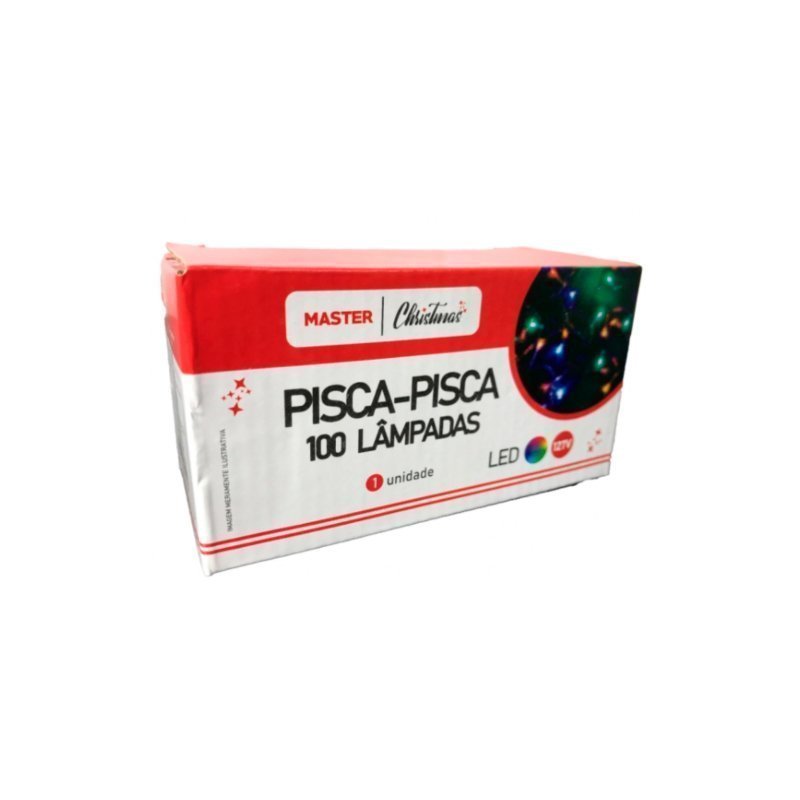 PISCA PISCA DE NATAL COM 100 LEDS COLORIDOS - FARTEX Lojas Encopel