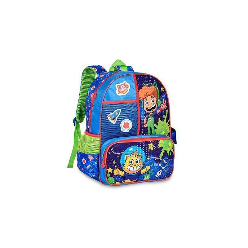 MOCHILA ESCOLAR INFANTIL GATO GALACTICO 16 - CLIO Lojas Encopel