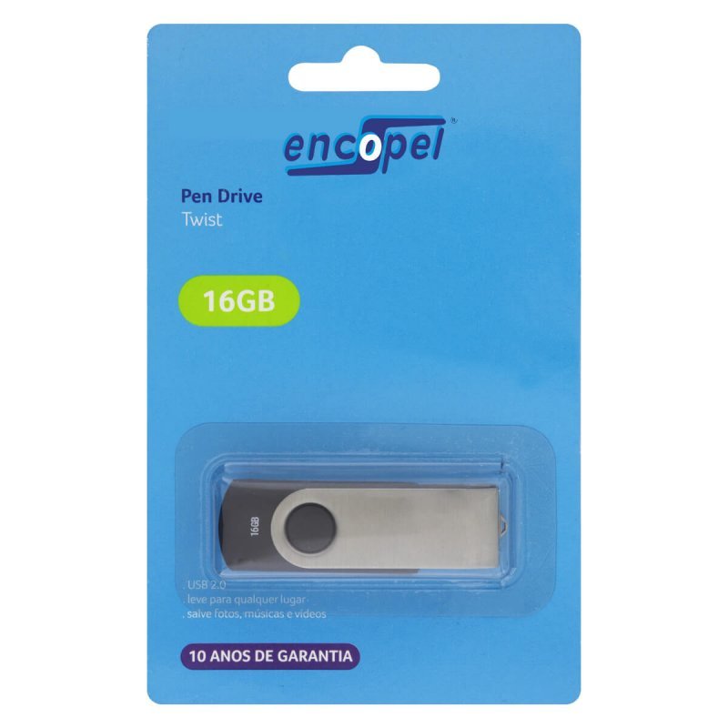 PEN DRIVE 16GB TWIST PRETO - ENCOPEL Lojas Encopel