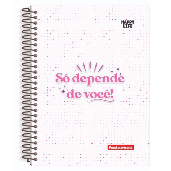 CADERNO ESPIRAL UNIVERSITÁRIO HAPPY LIFE 80 FOLHAS - PANAMERICANA Lojas Encopel