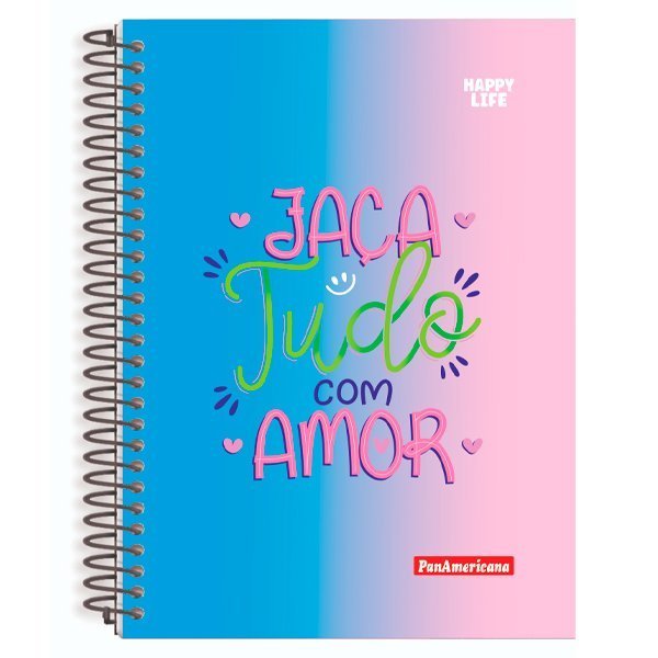 CADERNO ESPIRAL UNIVERSITÁRIO HAPPY LIFE 80 FOLHAS - PANAMERICANA Lojas Encopel