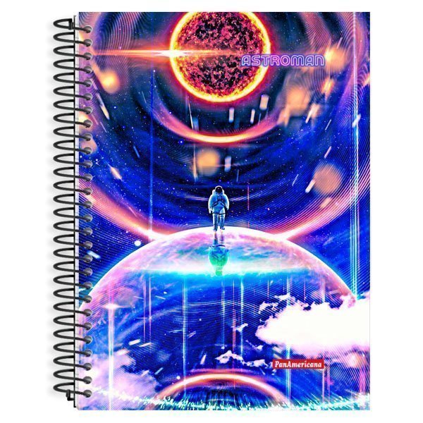 CADERNO UNIVERSITÁRIO ESPIRAL ASTROMAN 80 FOLHAS - PANAMERICANA Lojas Encopel