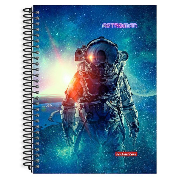 CADERNO UNIVERSITÁRIO ESPIRAL ASTROMAN 80 FOLHAS - PANAMERICANA Lojas Encopel