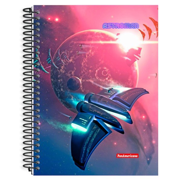 CADERNO UNIVERSITÁRIO ESPIRAL ASTROMAN 80 FOLHAS - PANAMERICANA Lojas Encopel