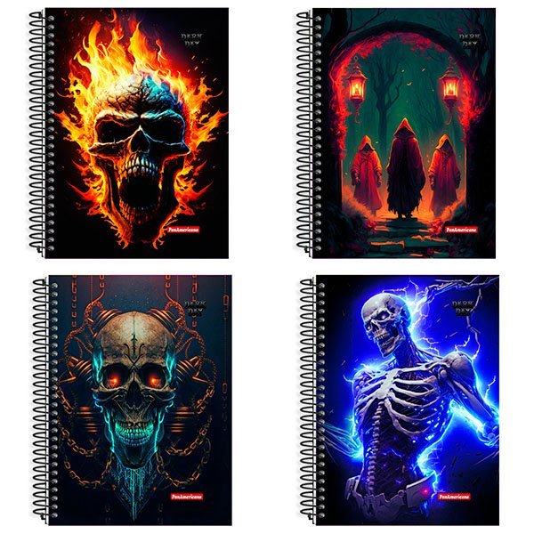 CADERNO UNIVERSITÁRIO DARK DAY 10 MATÉRIAS 160 FOLHAS - PACOTE COM 3 CADERNOS -  Lojas Encopel