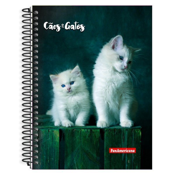 CADERNO ESPIRAL UNIVERSITÁRIO CÃES E GATOS 80 FOLHAS - PANAMERICANA Lojas Encopel