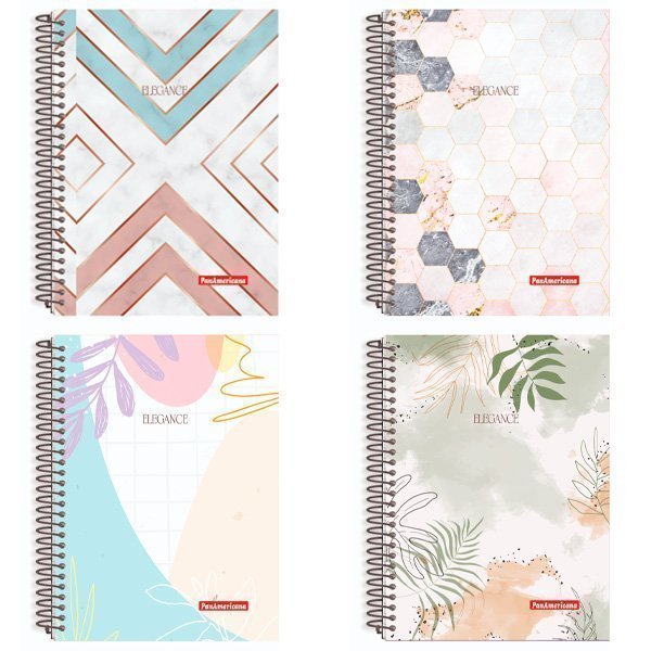 CADERNO ESPIRAL UNIVERSITÁRIO HAPPY LIFE 80 FOLHAS - PACOTE COM 5 CADERNOS - PAN Lojas Encopel