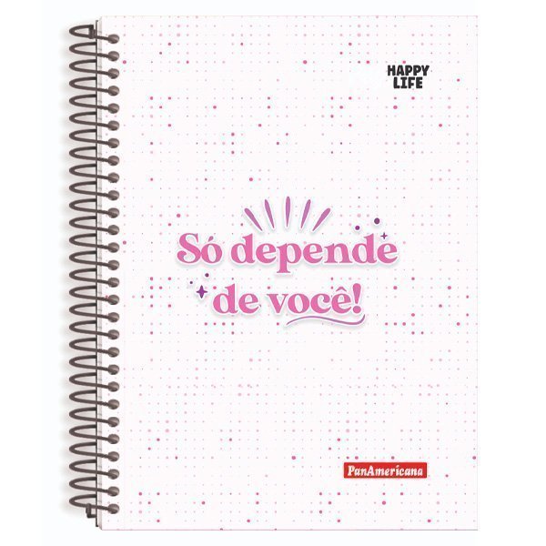 CADERNO UNIVERSITÁRIO HAPPY LIFE 10 MATÉRIAS 160 FOLHAS - PANAMERICANA Lojas Encopel