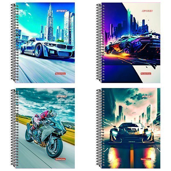 CADERNO UNIVERSITÁRIO SPEED 10 MATÉRIAS 160 FOLHAS - PACOTE COM 3 CADERNOS - PAN Lojas Encopel