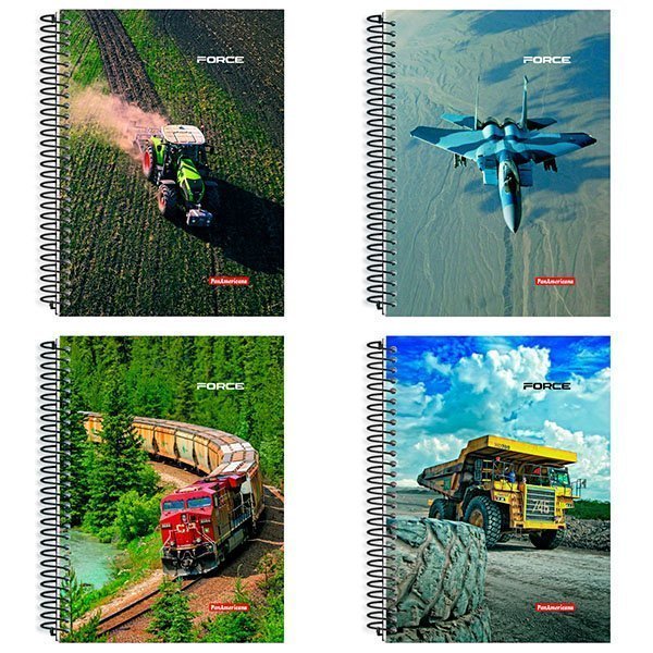 CADERNO UNIVERSITÁRIO FORCE 15 MATÉRIAS 210 FOLHAS - PACOTE COM 3 CADERNOS - PAN Lojas Encopel