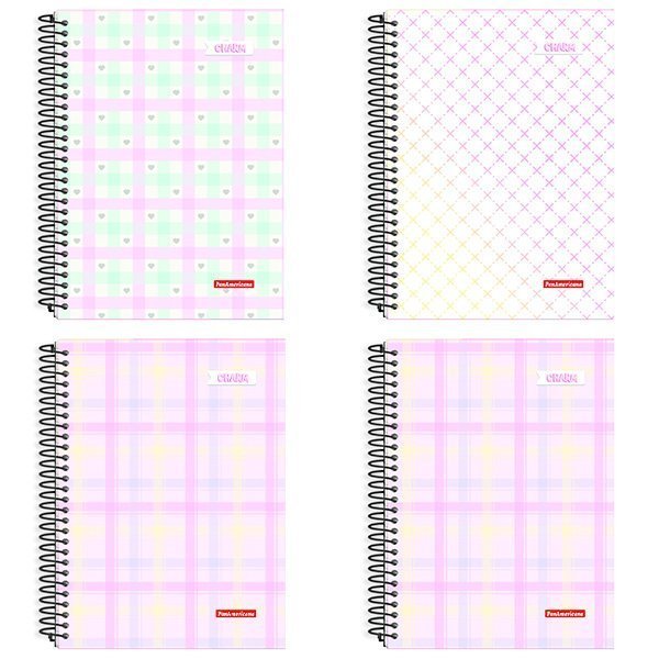 CADERNO UNIVERSITÁRIO CHARM 12 MATÉRIAS 168 FOLHAS - PACOTE COM 3 CADERNOS - PAN Lojas Encopel