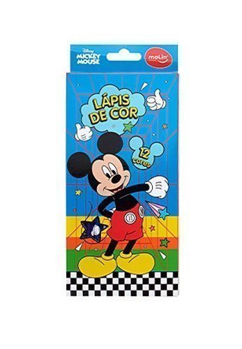 LÁPIS DE COR 12 CORES MICKEY MOUSE - MOLIN Lojas Encopel