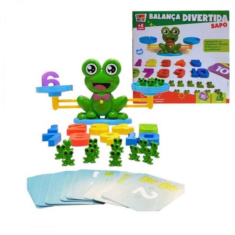 JOGO INFANTIL EDUCATIVO BALANÇA NUMÉRICA DIVERTIDA SAPO - TOYMIX Lojas Encopel