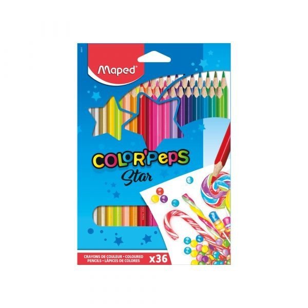 LÁPIS DE COR COLOR?PEPS STAR 36 CORES - MAPED Lojas Encopel