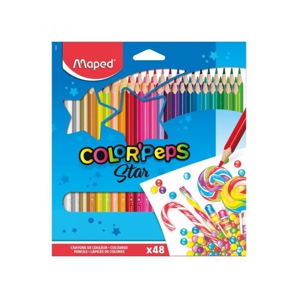 LÁPIS DE COR COLOR?PEPS STAR 48 CORES ? MAPED Lojas Encopel