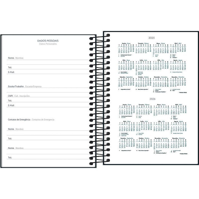 AGENDA ESPIRAL DIÁRIA SPICE PRETA 2025 - TILIBRA Lojas Encopel