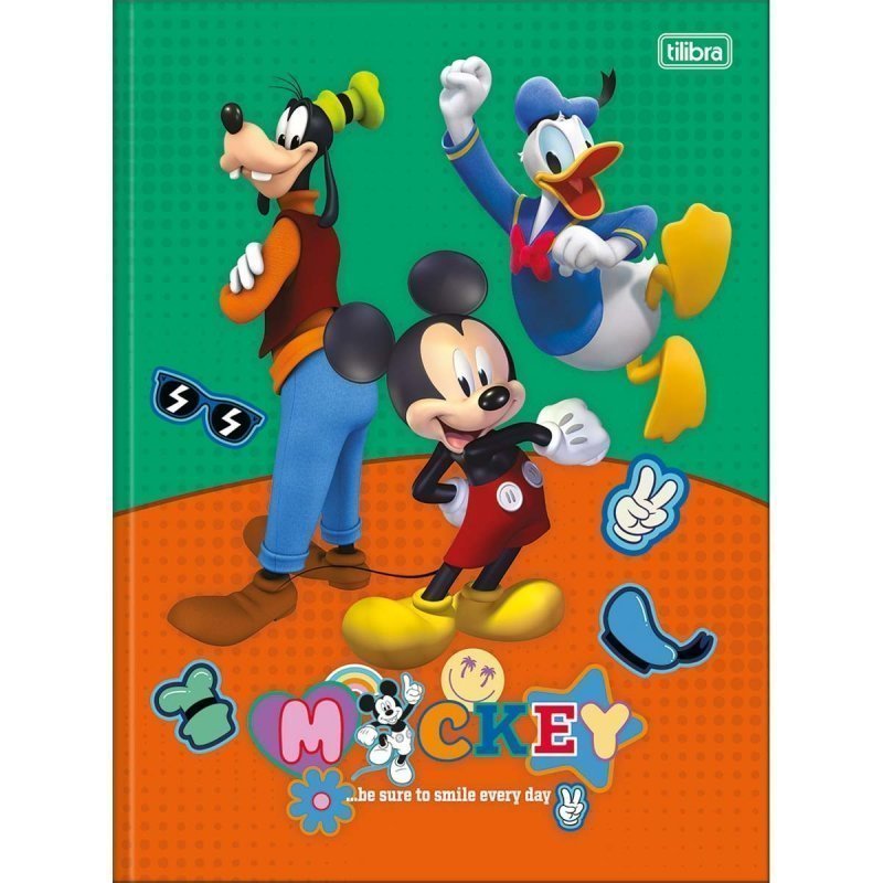 CADERNO BROCHURA CAPA DURA UNIVERSITÁRIO MICKEY 80 FOLHAS - TILIBRA Lojas Encopel