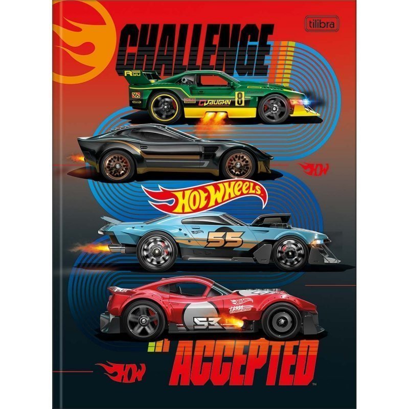 CADERNO BROCHURA CAPA DURA UNIVERSITÁRIO HOT WHEELS 80 FOLHAS - TILIBRA Lojas Encopel