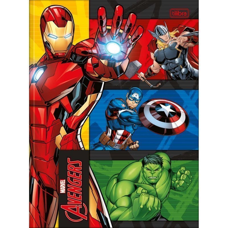 CADERNO BROCHURA CAPA DURA UNIVERSITÁRIO AVENGERS 80 FOLHAS - TILIBRA Lojas Encopel